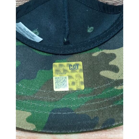 CAT Caterpillar Cap Camouflage Trucker Mesh Back Adjustable Mens One Size - Picture 5 of 8